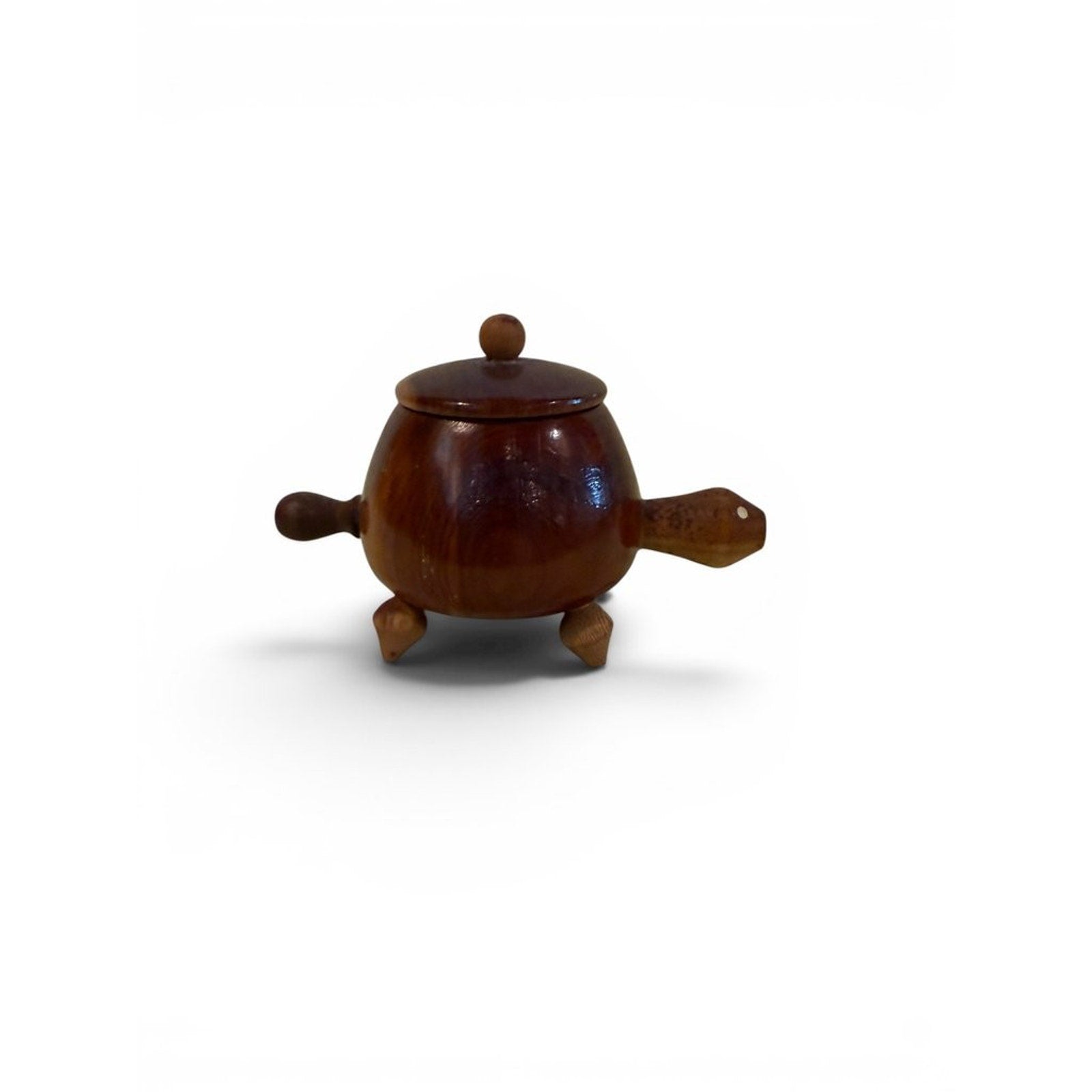 Vintage Wooden Turtle-Shaped Container