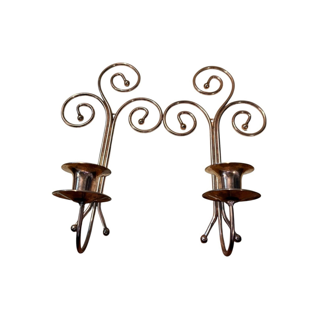 Contemporary Metal Wall Sconce Swirl Pattern Wall Mounted Candle Holder