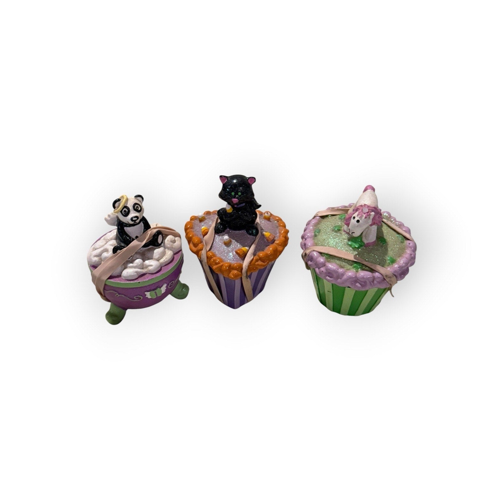 3 Pc Lot Claire's Cupcake Cutie #13 Yellow duck Cat Turtle heart shaped 2007