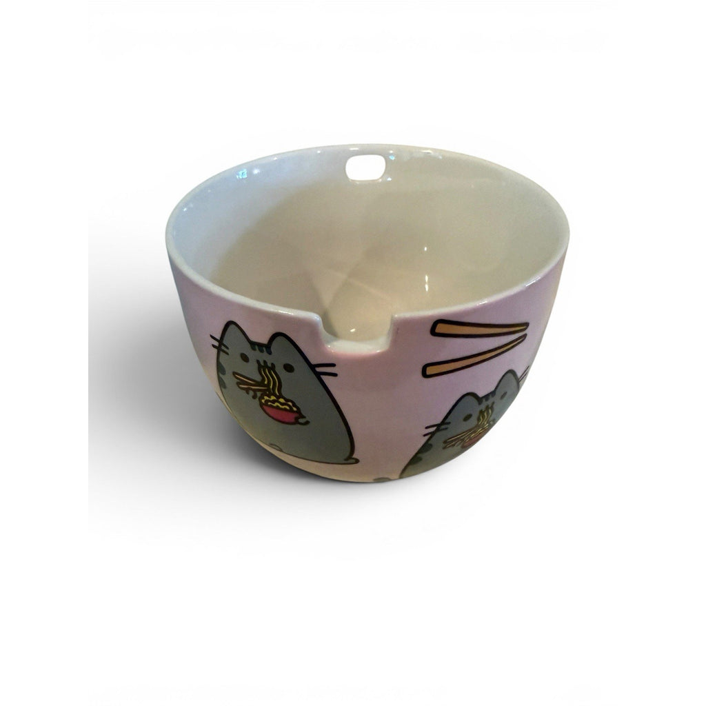 PUSHEEN Cat Pink Stoneware 20 Oz Ramen Noodle Bowl Only