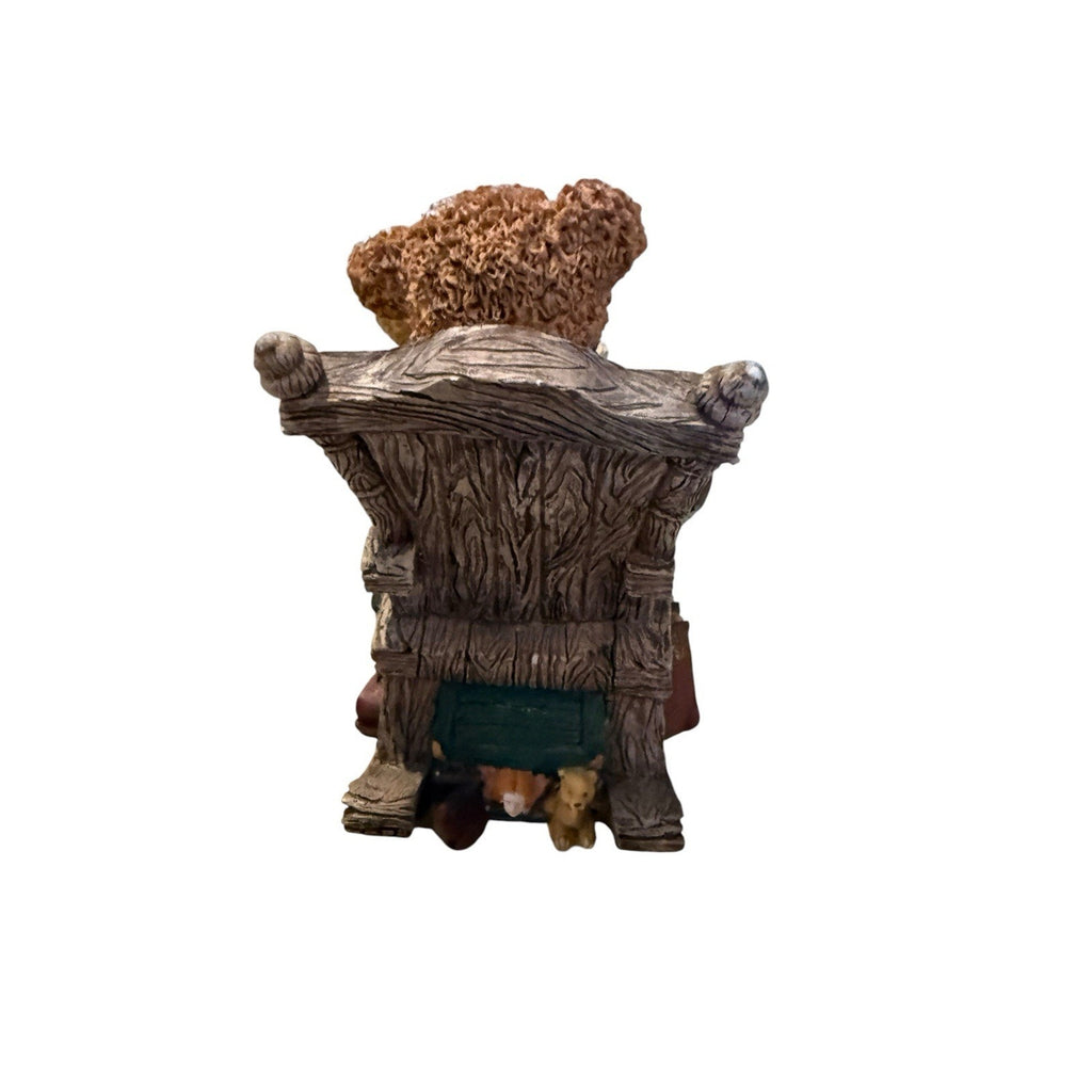 Boyds Bears Grandpa Bear & Baby Bear Music Box Rocking Chair Hush Little Baby