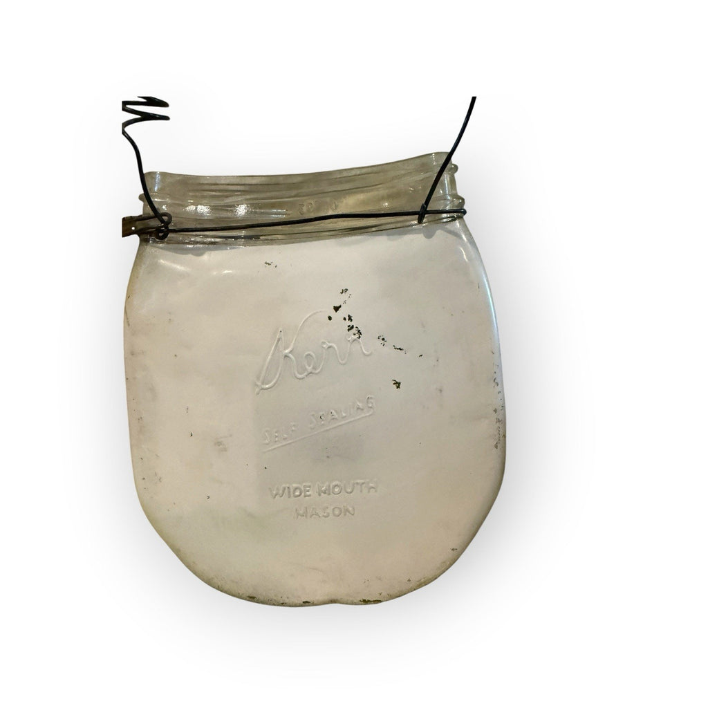 Set Of 2 Decorative Wall Art Quart Canning Jars Wire handle Wide Mouth 32oz