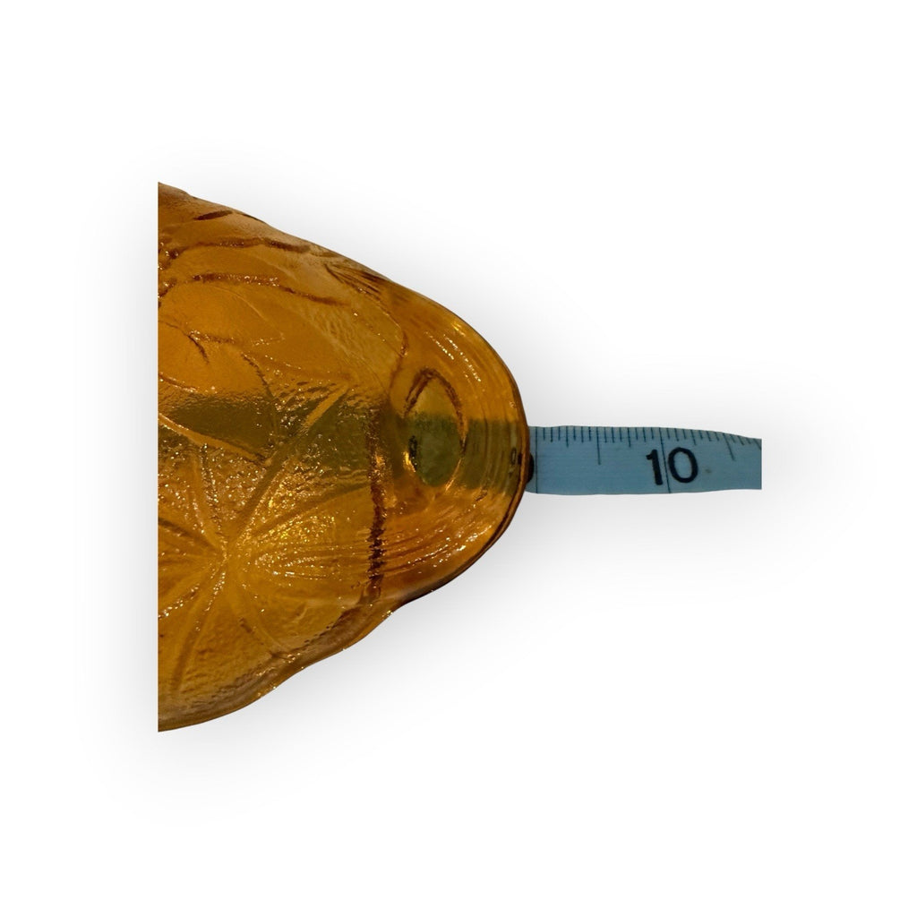Vintage Indiana Glass Lily Pads Amber Pickle Dish 9 1/2