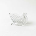 Vintage Lead Crystal Clear Glass Diamond Cut Sleigh Candy Dish - 8 Inch Centerpiece