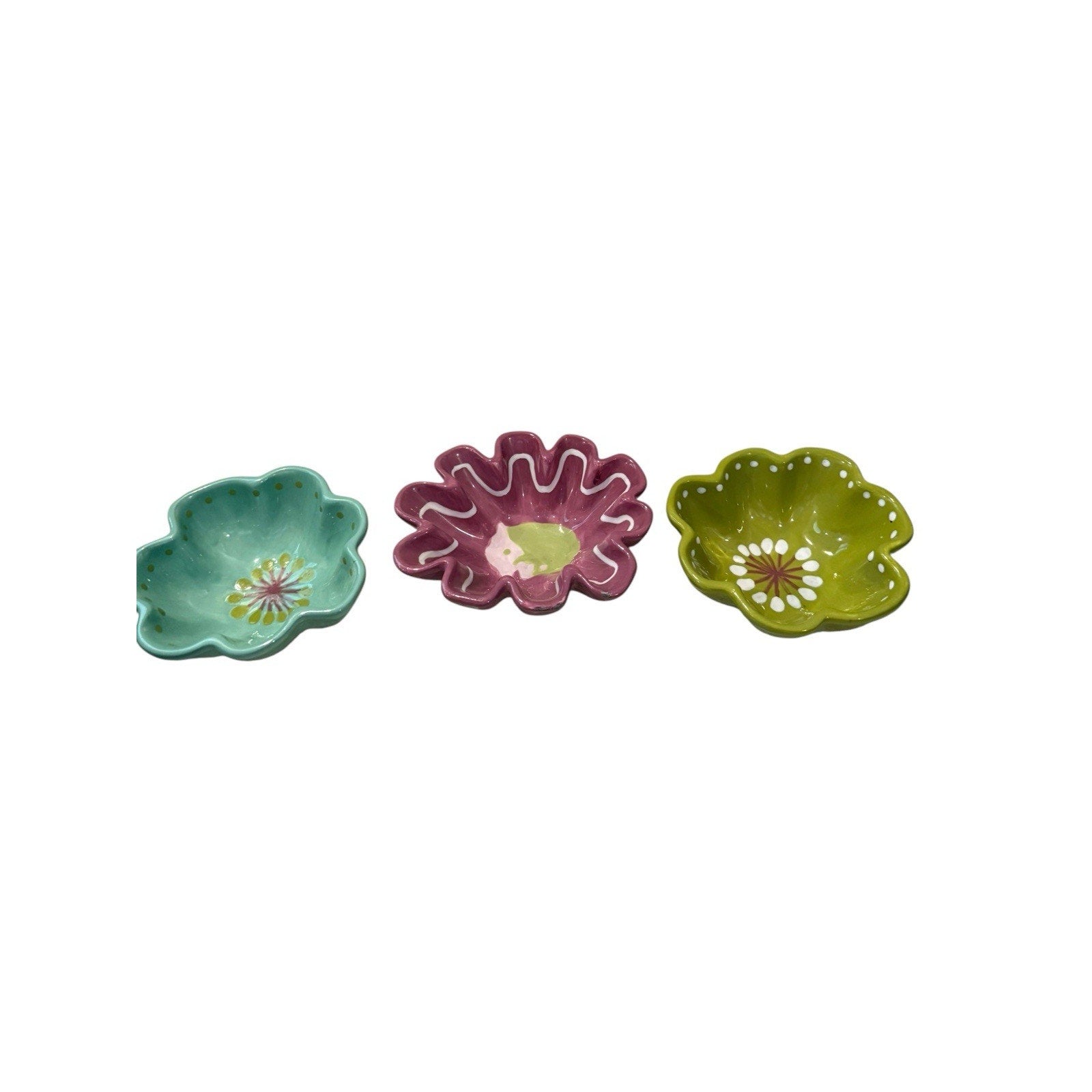3 Boston Warehouse Trading Corp Flower Bowls - Vintage - Multi Colored