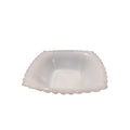 White Milk Glass Square Bowl Scalloped Edge Glossy Finish Decorative