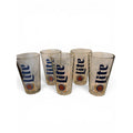 Set Of 5 16oz Pint Glass Miller Lite Collectable Barware Heavy Duty Glasses