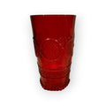 VNT Ruby Red Flashed Tumbler MCM Retro Barware Textured Farmhouse