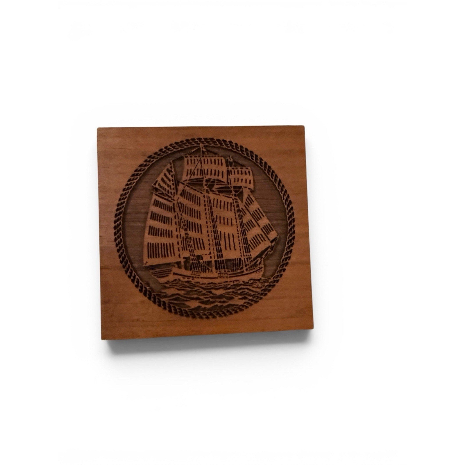 Solid American Walnut Wood Laser Works Ship Sea Nautical