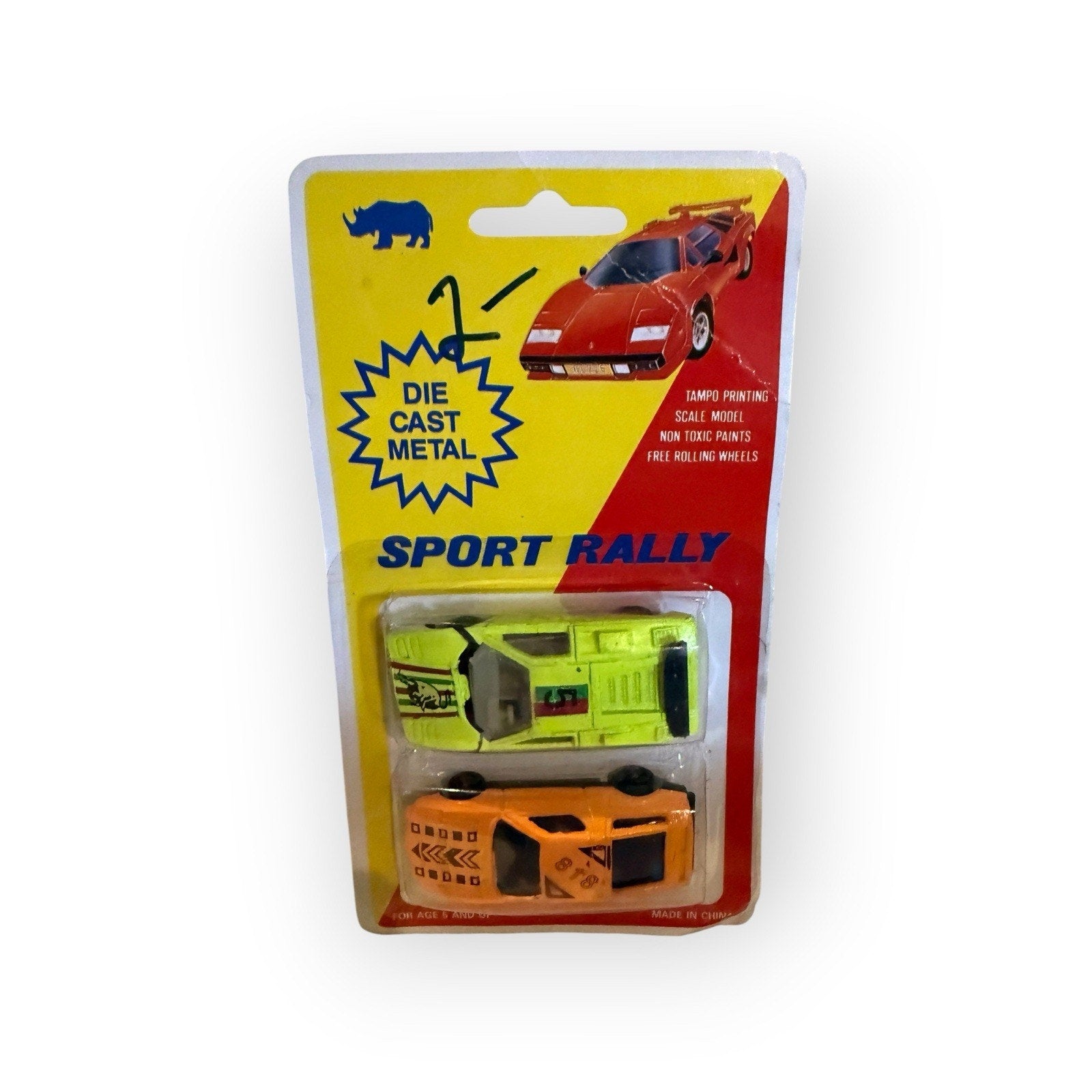 Vintage Diecast Sport Rally Cars Rare Lamborghini Rack Toy Sealed Tampo