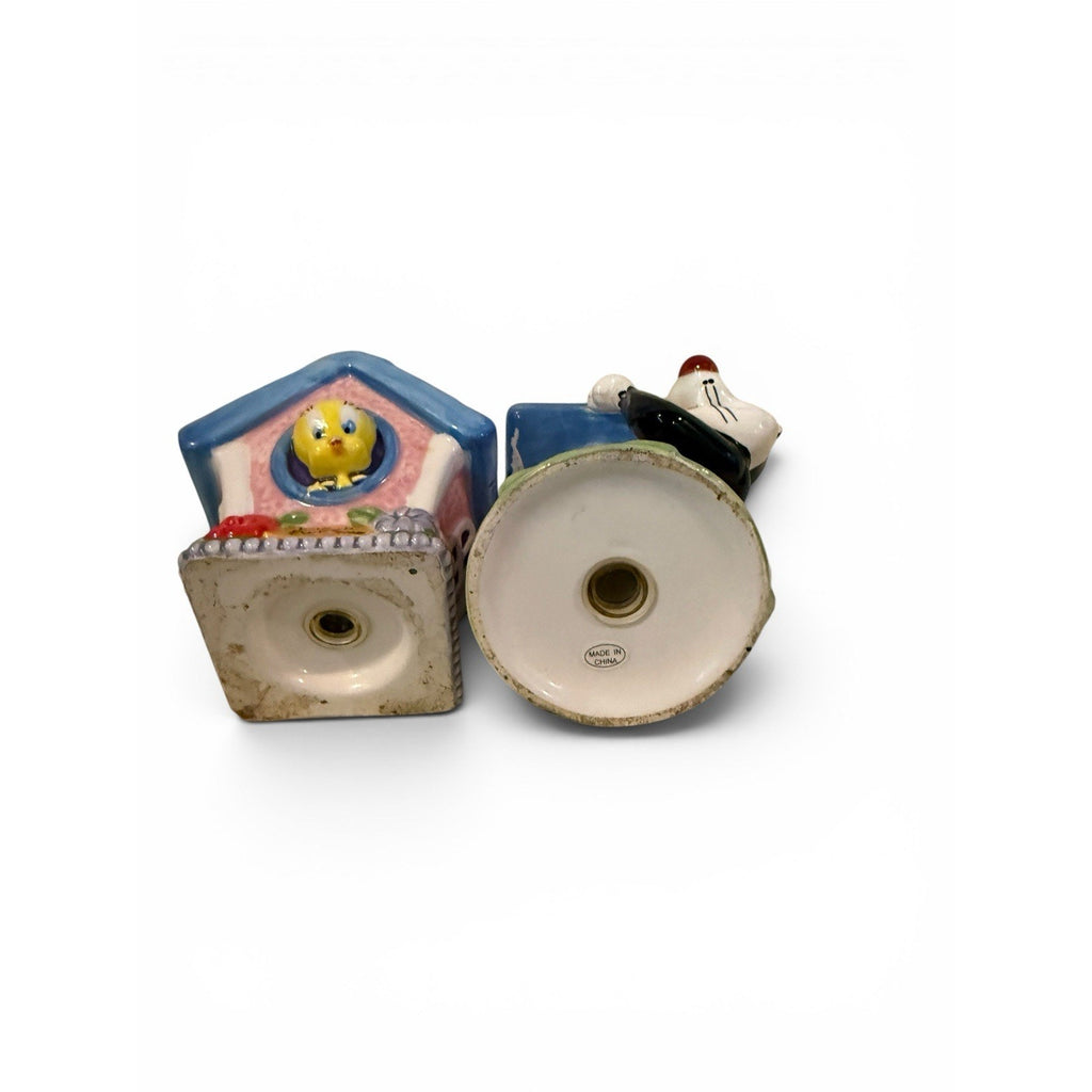 Loony Tunes Tweety Bird and Sylvester Bird House Salt and Pepper Shakers WB