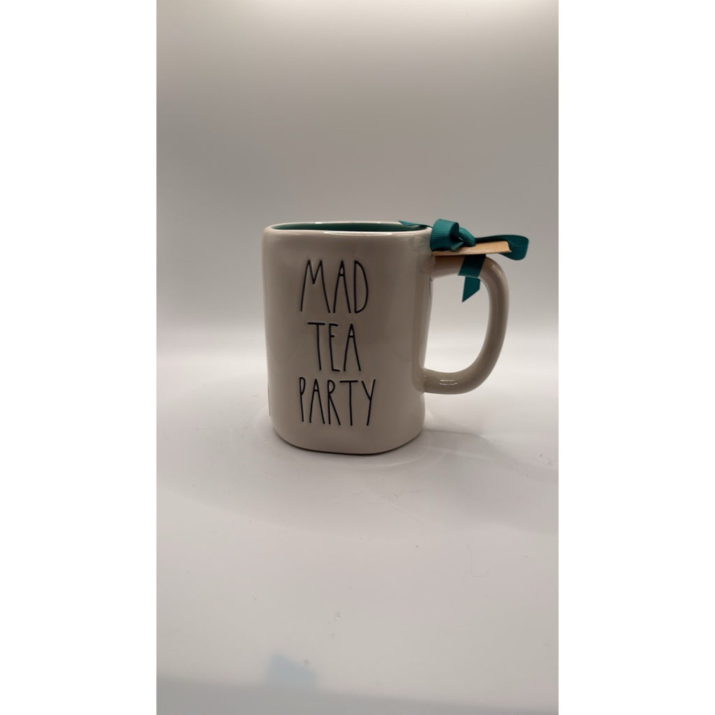 NWT Rae Dunn MAD TEA PARTY Alice in Wonderland Double Sided Mug