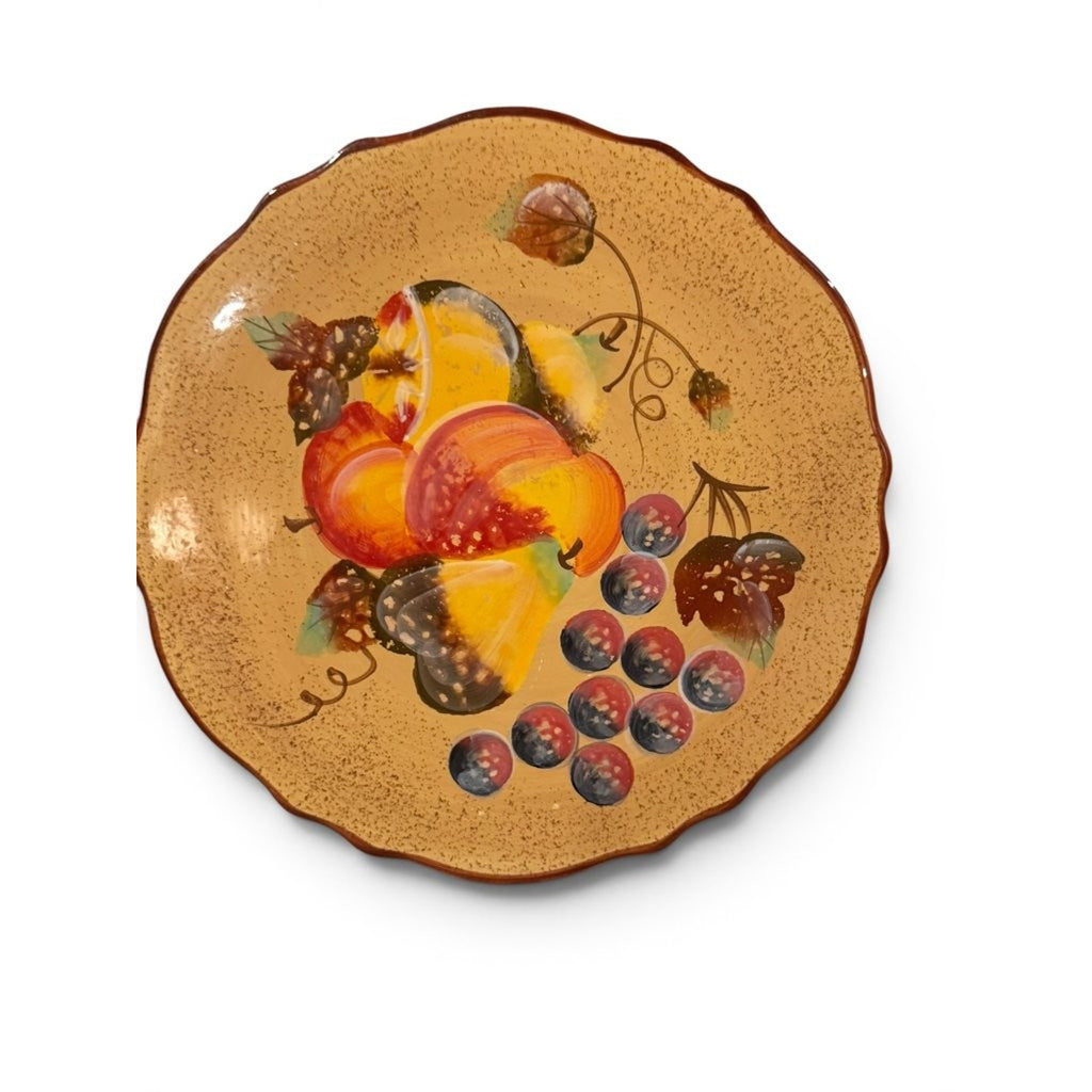 Vintage Ceramic Hot Plate with Fruit Design