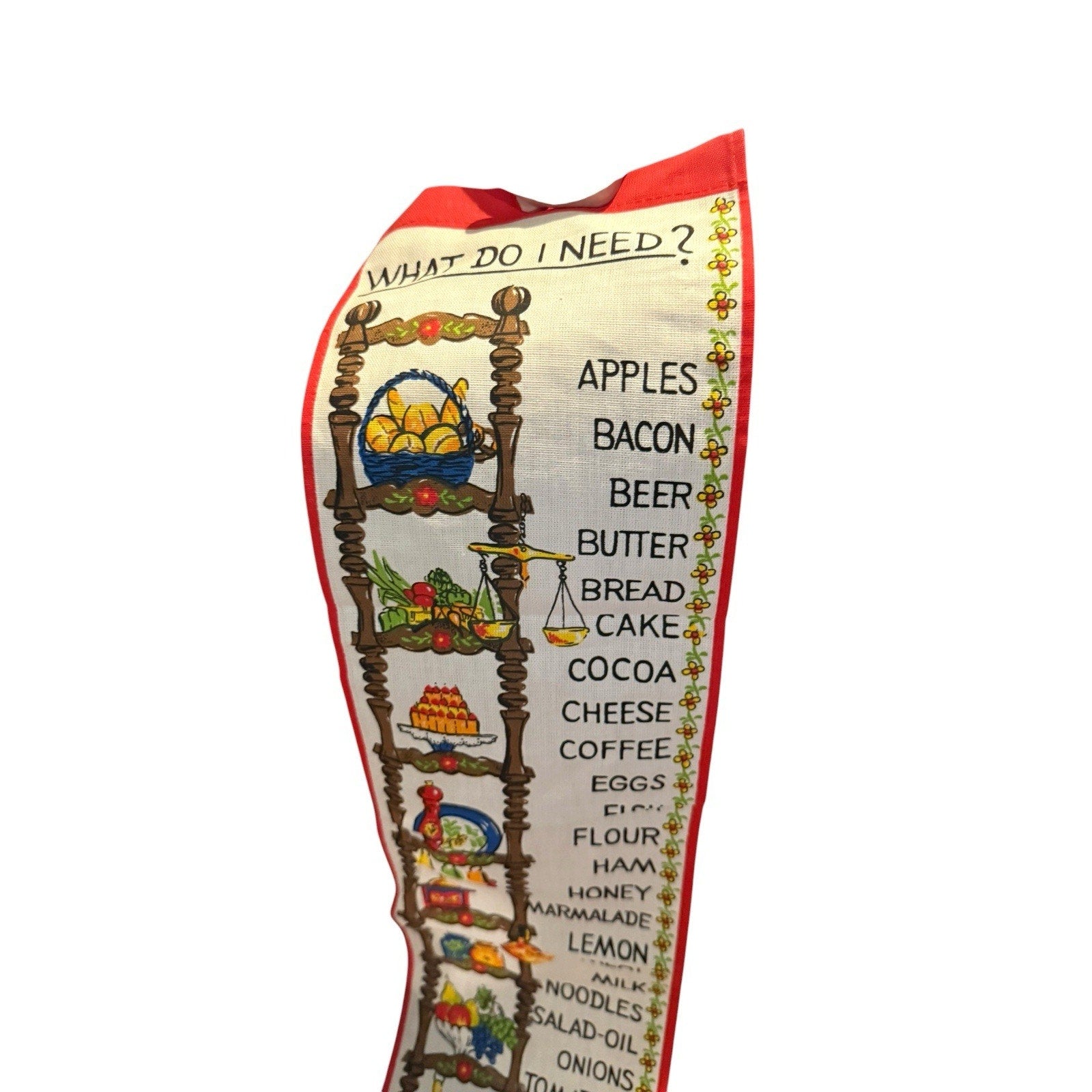 Vintage Shopping Reminder Cloth Grocery List