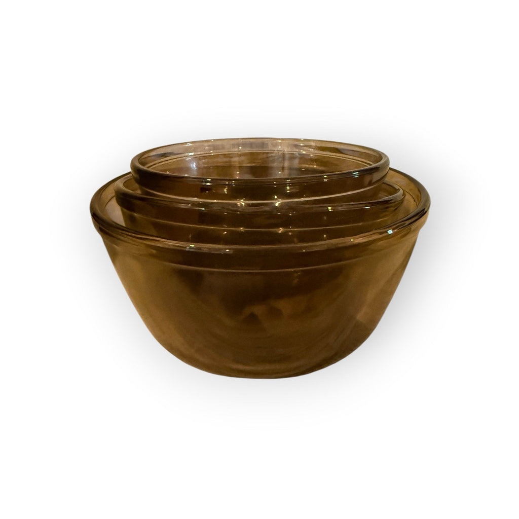 Anchor Hocking Ovenware Mixing Bowls 1QT/1.5QT/2.5QT Brown #1056/1057/1058