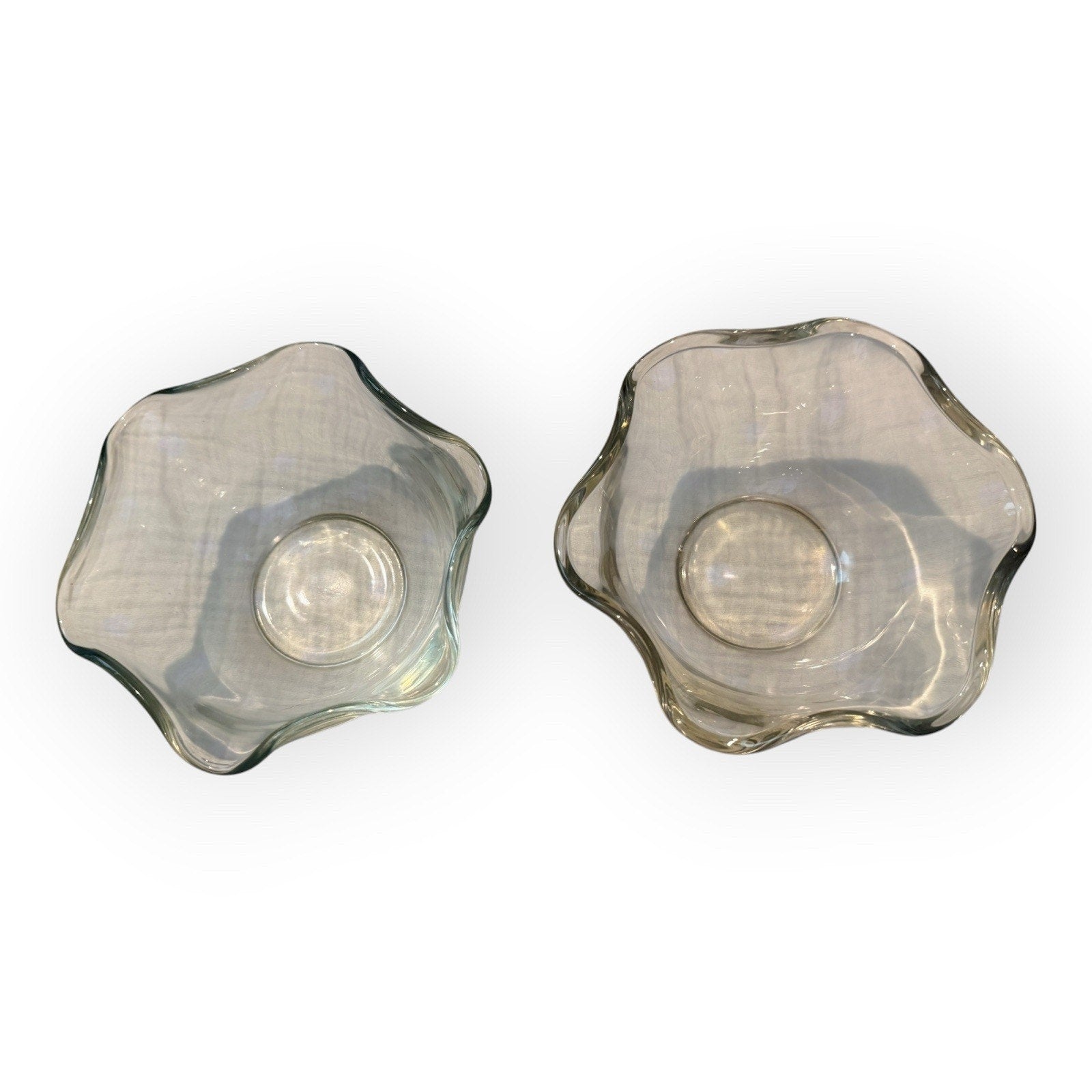 Dip In Glass Pair Triangular Folded Edges Ice cream Spices Bowl