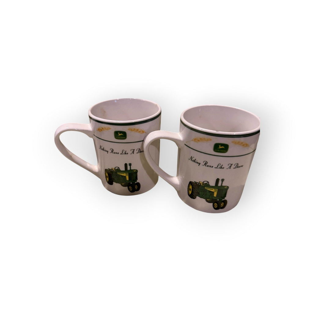 John Deere “Nothing Runs Like A Deere”Tractor Gibson Coffee Mugs Set Of 2