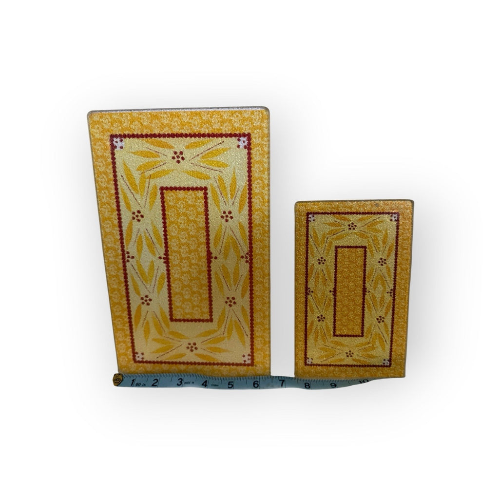 Temptations Old World Yellow Set of 2 Trivets Hot Plates Perfect For Holidays
