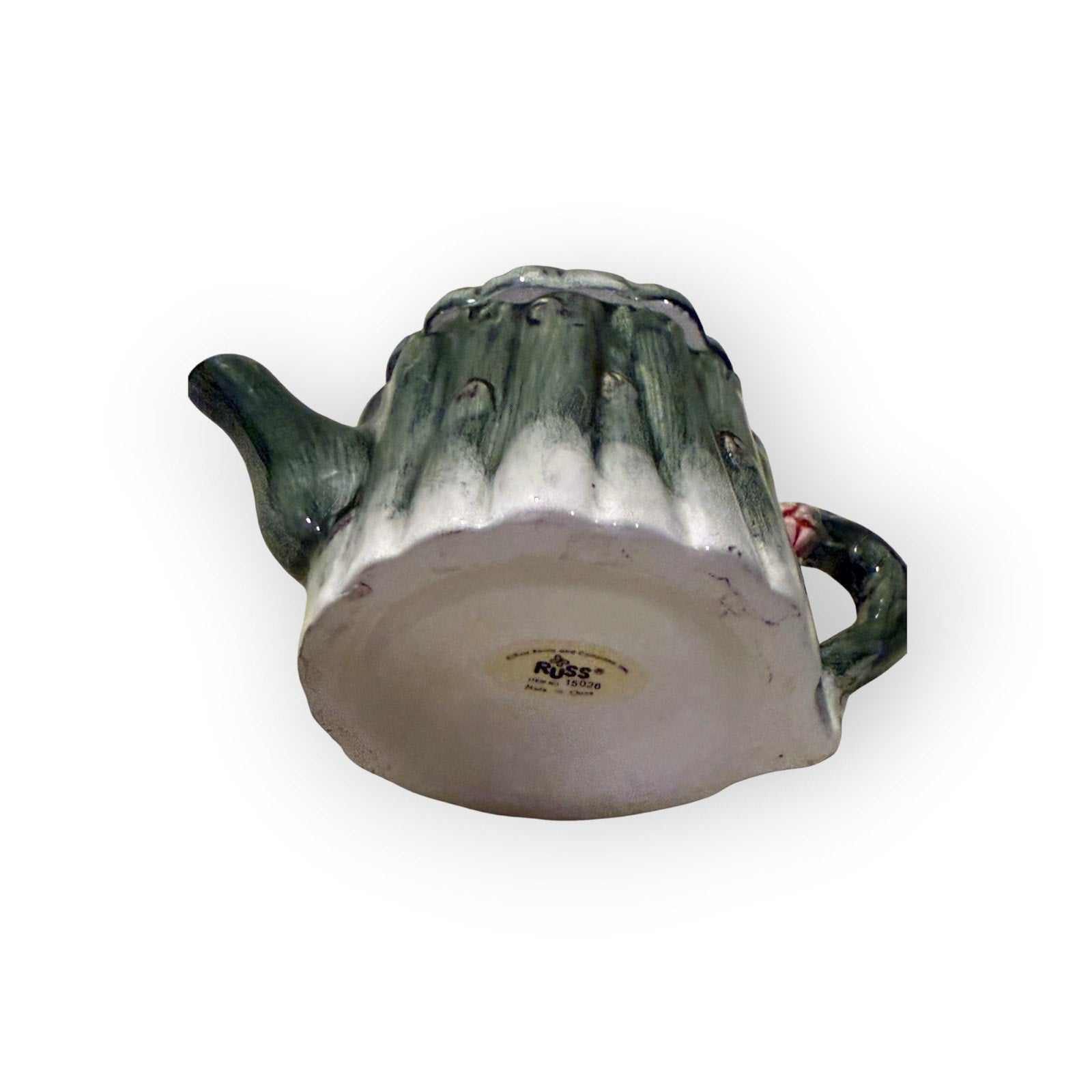 Vintage Russ Berrie Style Artichoke Mini Teapot Ceramic Cottagecore Decor
