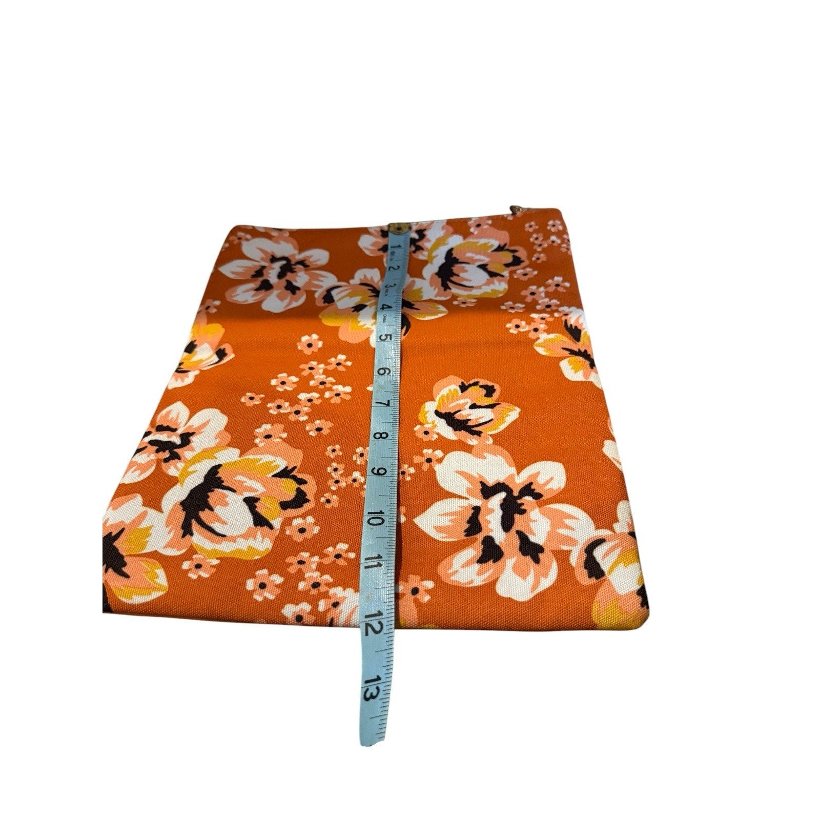 Rachel Pally Reversible Clutch Orange Floral, Mustard Faux Leather