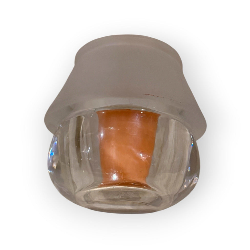 STERNO Chatterly VINTAGE Frosted Candle Votive Heavy Glass