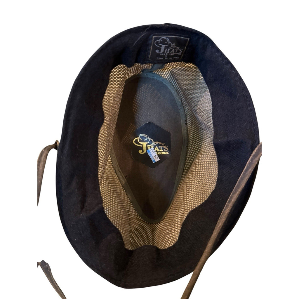 J Hats Mesh Crown Fishing Safari Hiking Henchel Boonie Hat Green Chin Strap