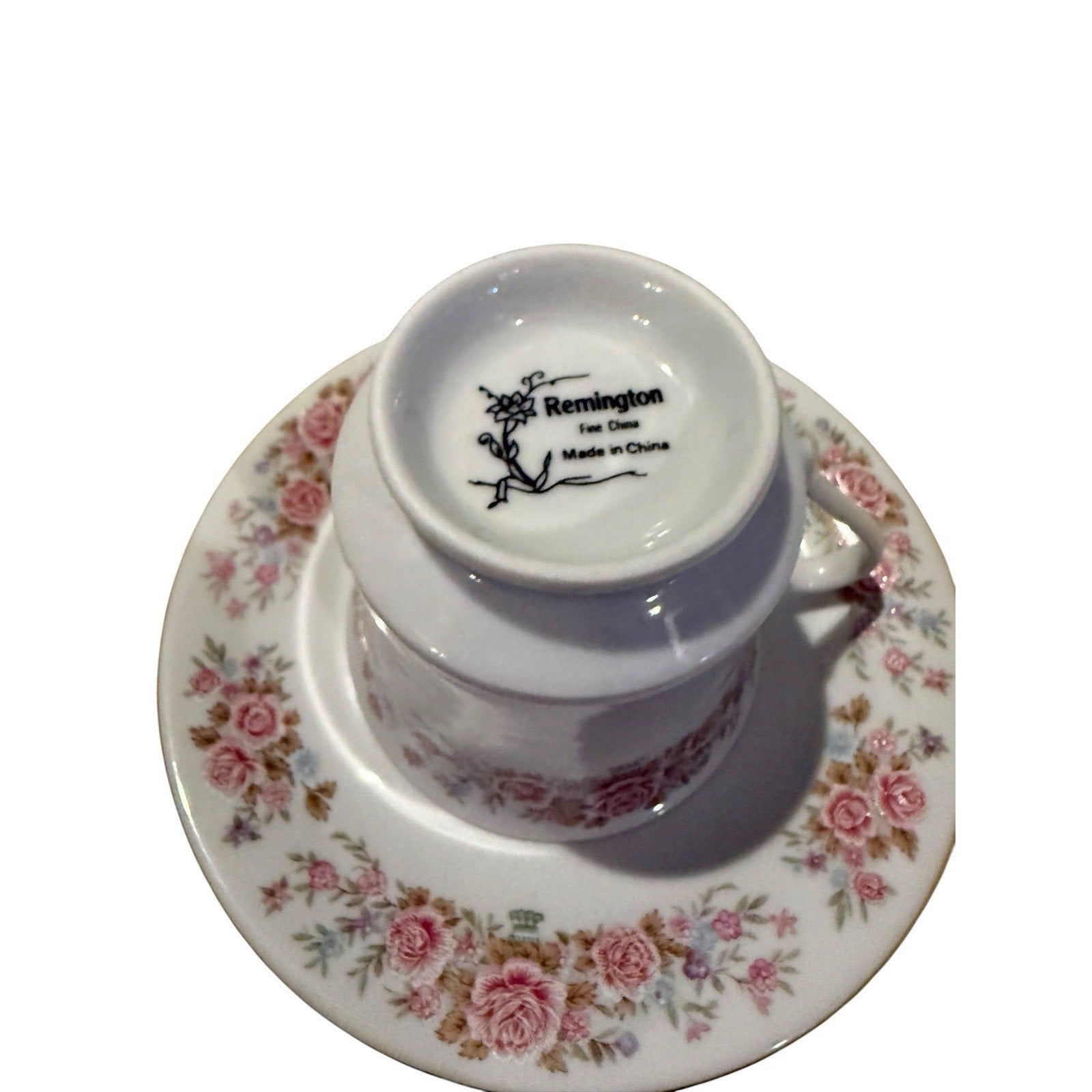 Remington China By Red Sea Coffee Tea Cup & Saucer Gold Trim Rose Floral (BX5)
