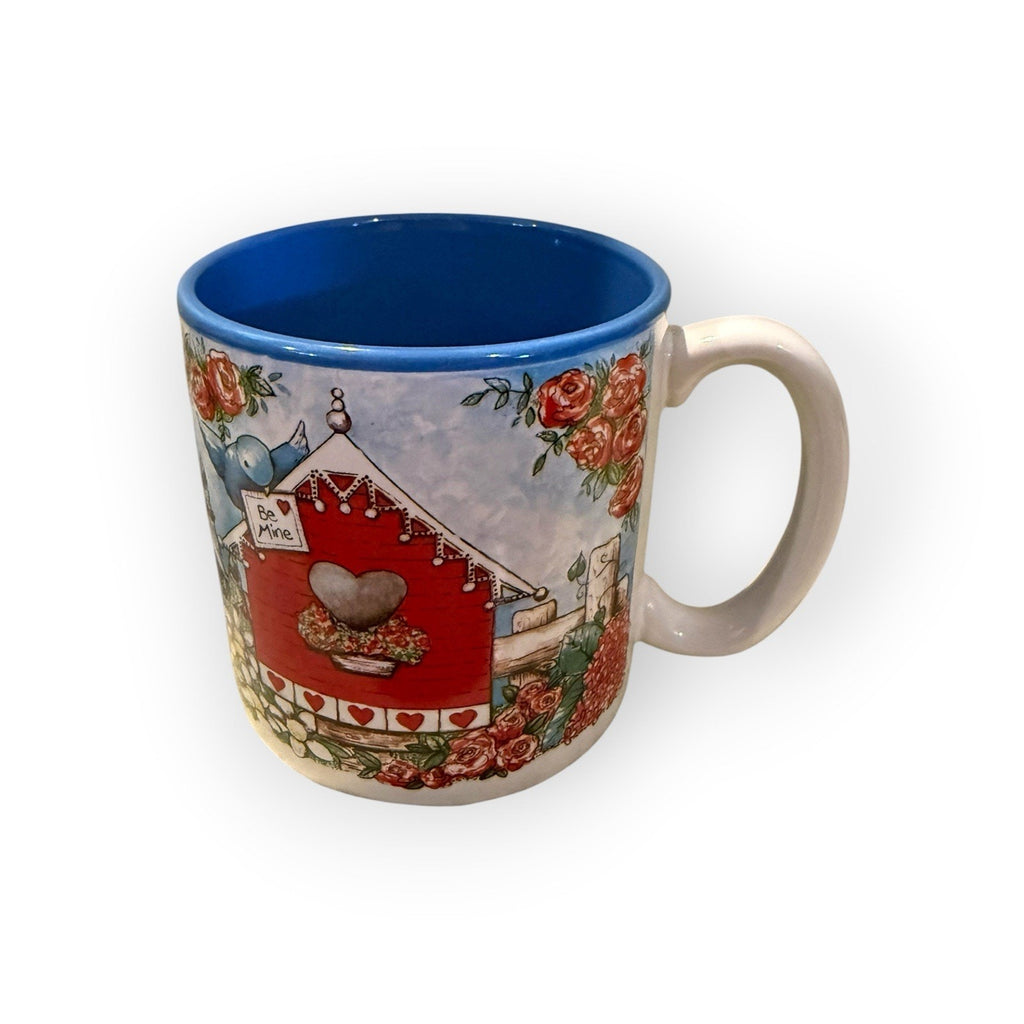VINTAGE 1995 VALENTINE BE MINE FLOWERS INC NEW LOOKS 12 OUNCE COFFEE CUP MUG