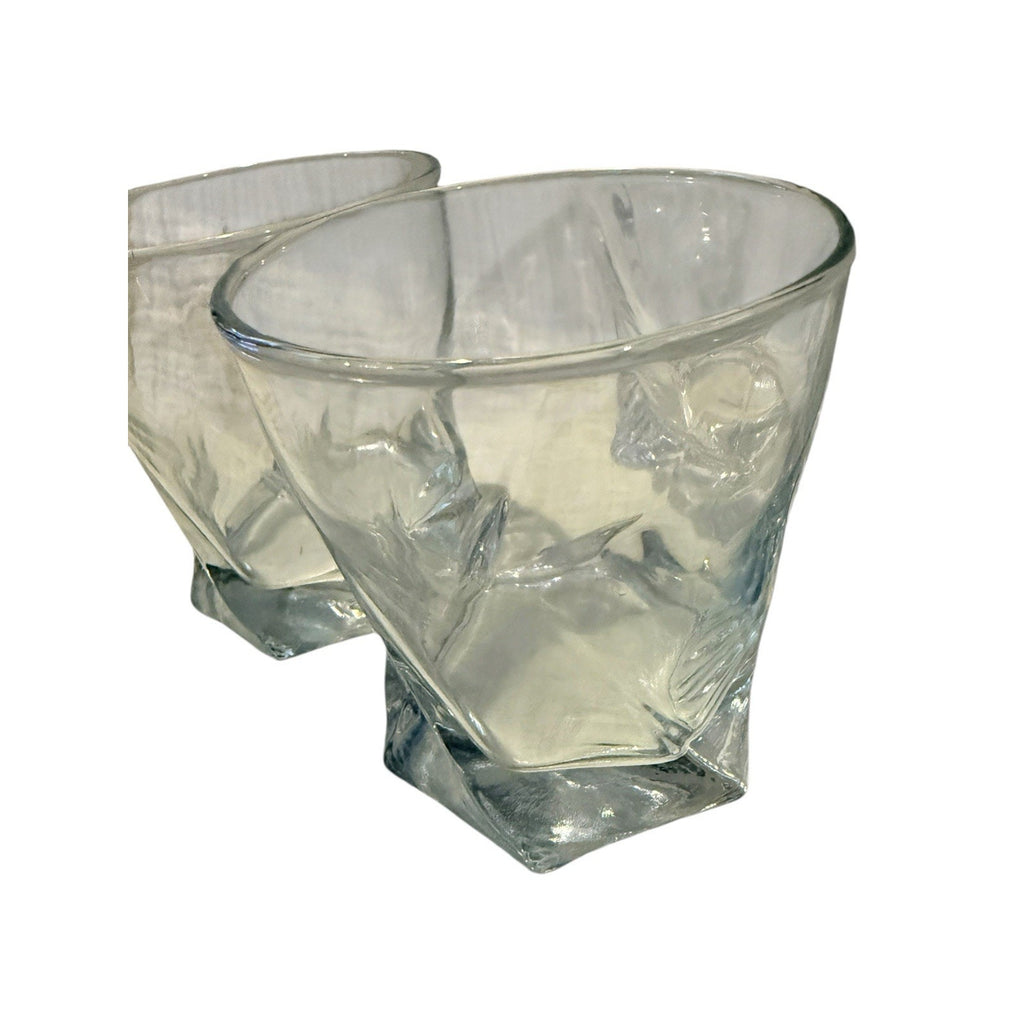 Anchor Hocking Sybil 5 Twisted Clear Whiskey Six-Sided Glasses - GREAT!