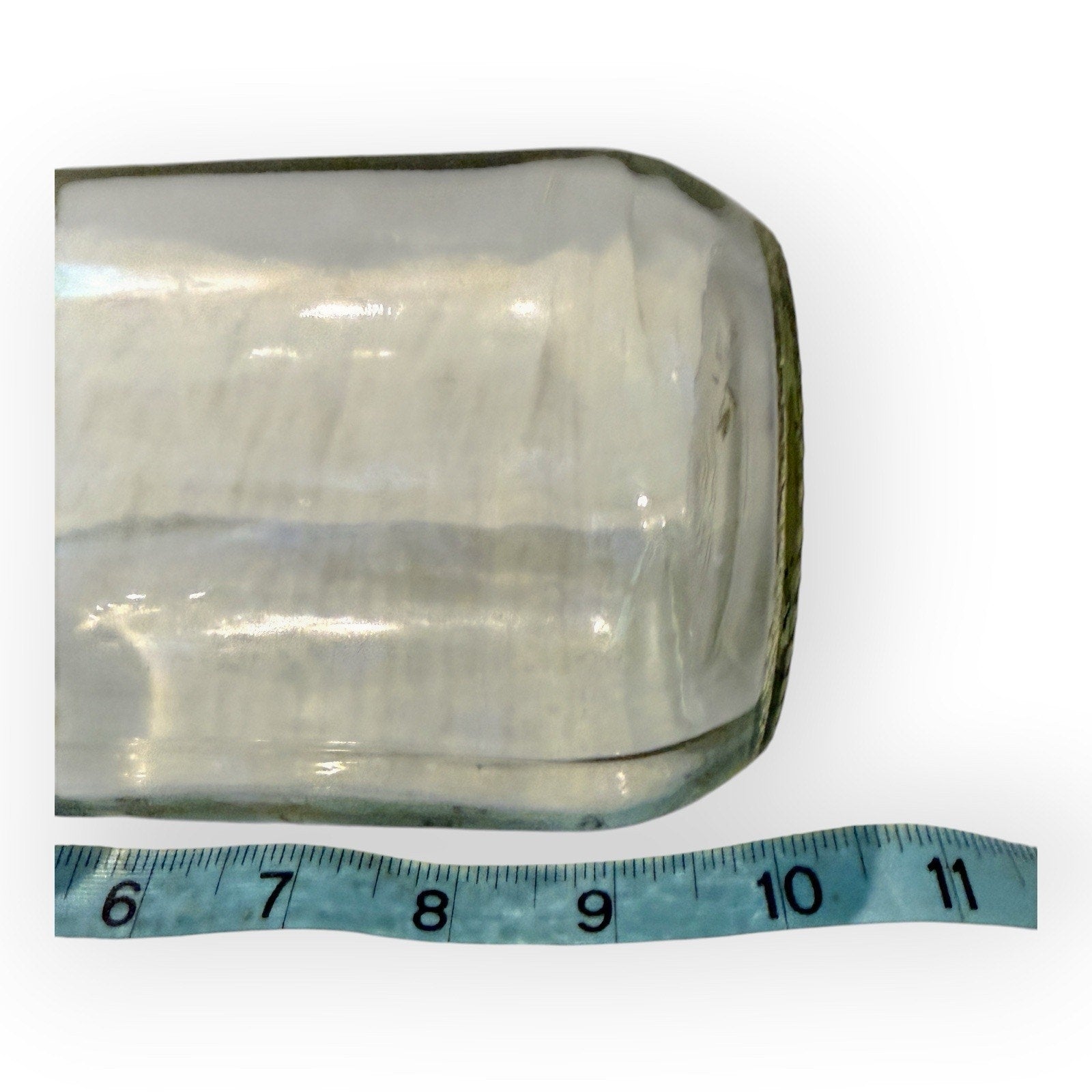 CLEAR PINT MILK BOTTLE---SINCE 1852 CIRCLE LABEL IN GLASS