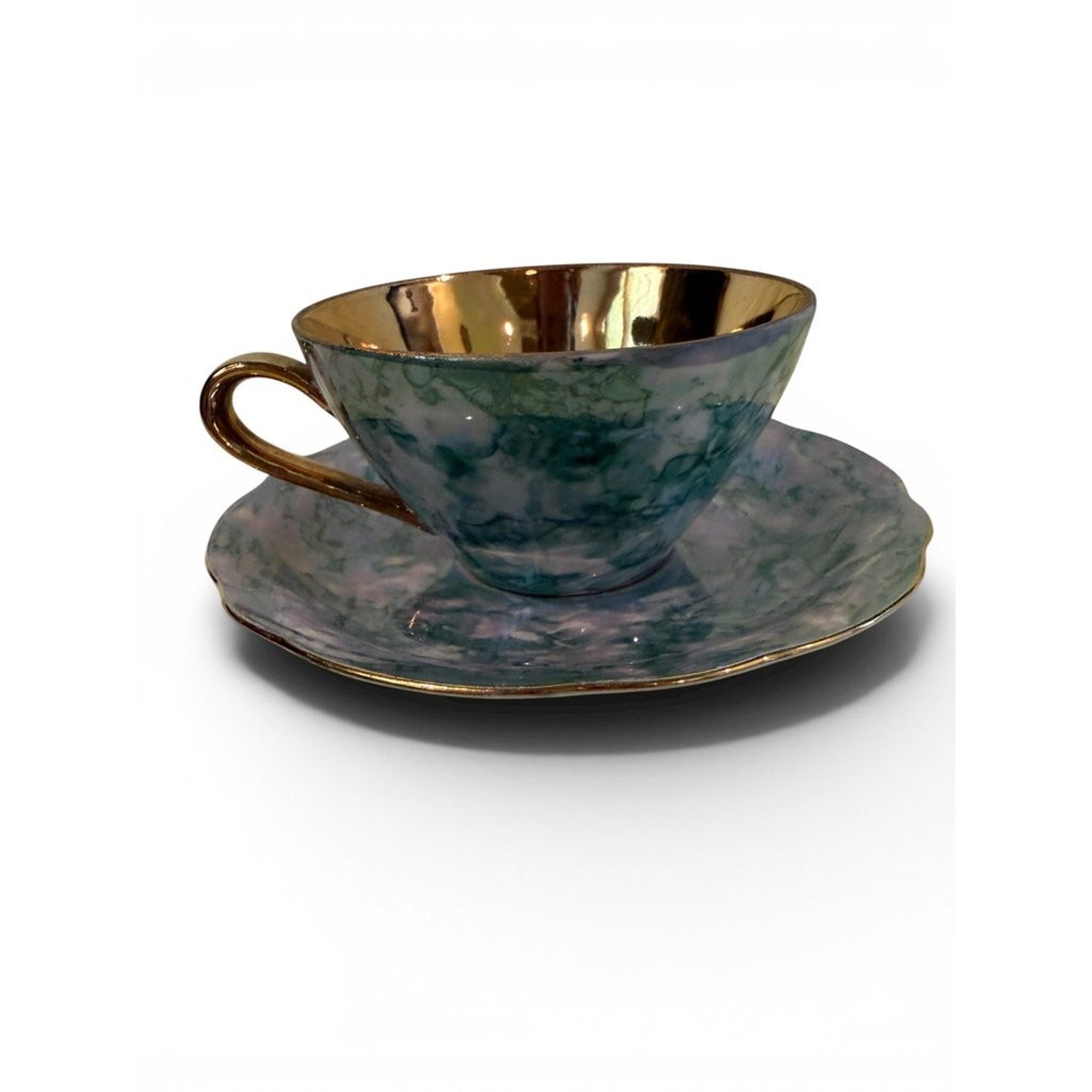 Vintage Iceland Map Teacup and Saucer Set