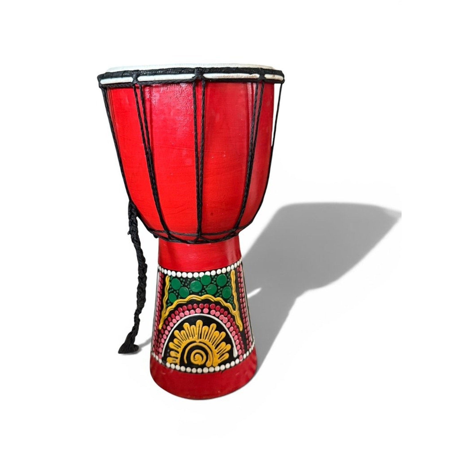 Hand-Painted Djembe Drum with Colorful Design