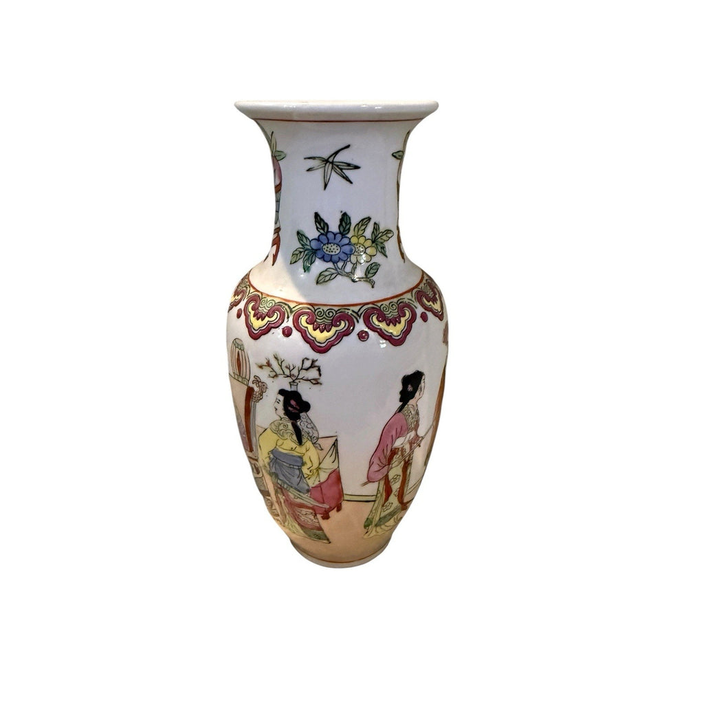 Rare 1988 Toyo Princessa Hand-Painted Flower or Bud Vase Vintage 8.5” Japanese