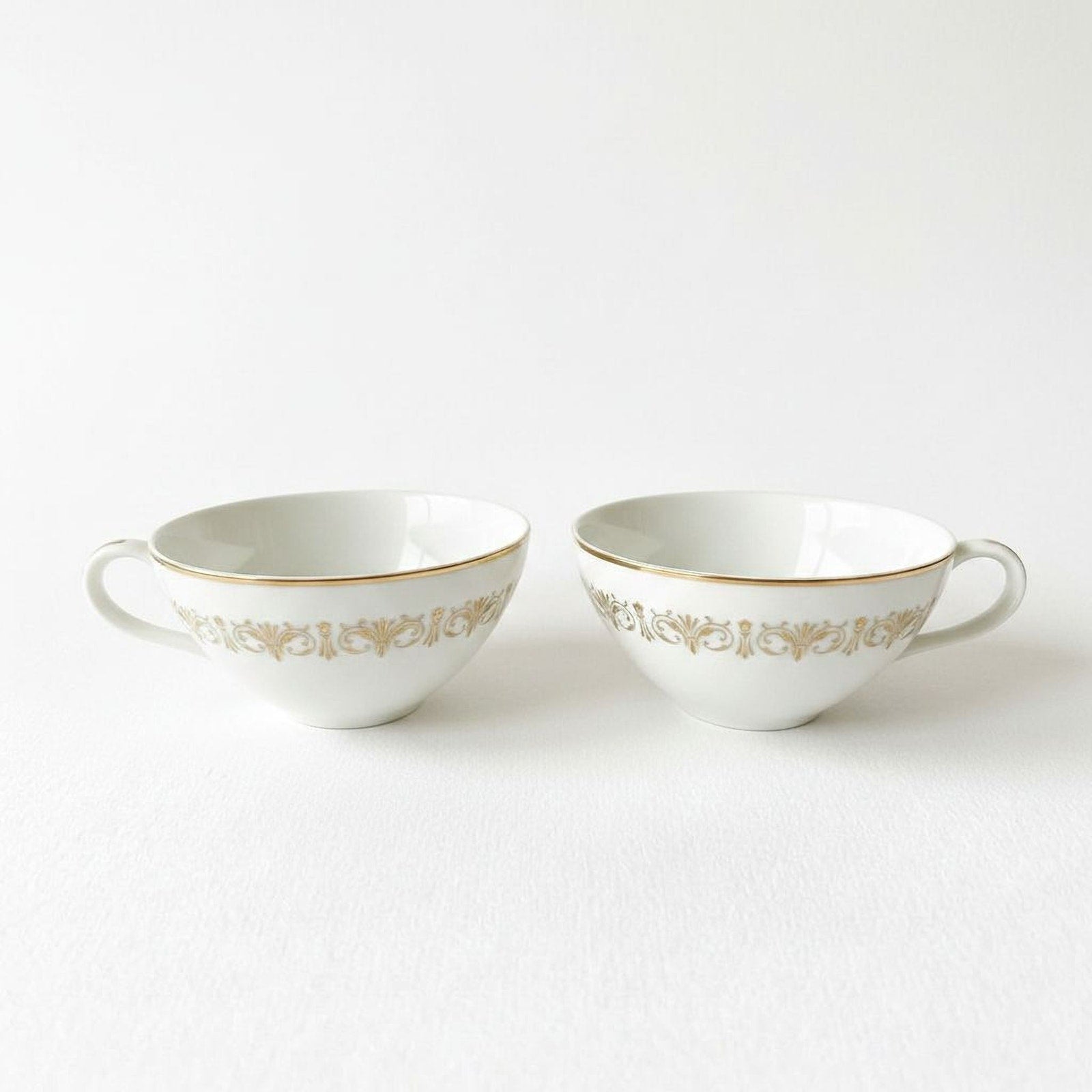 Porcelain Coffee Cups | Elegant Sheffield Imperial Gold 504 Pair of Fine China Mugs