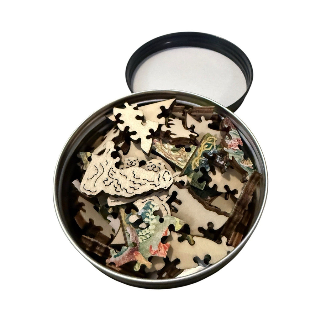 Victory Wooden Puzzles, LTD Otterly Adorable - Mini Quarter Tin 89 Piece Jigsaw