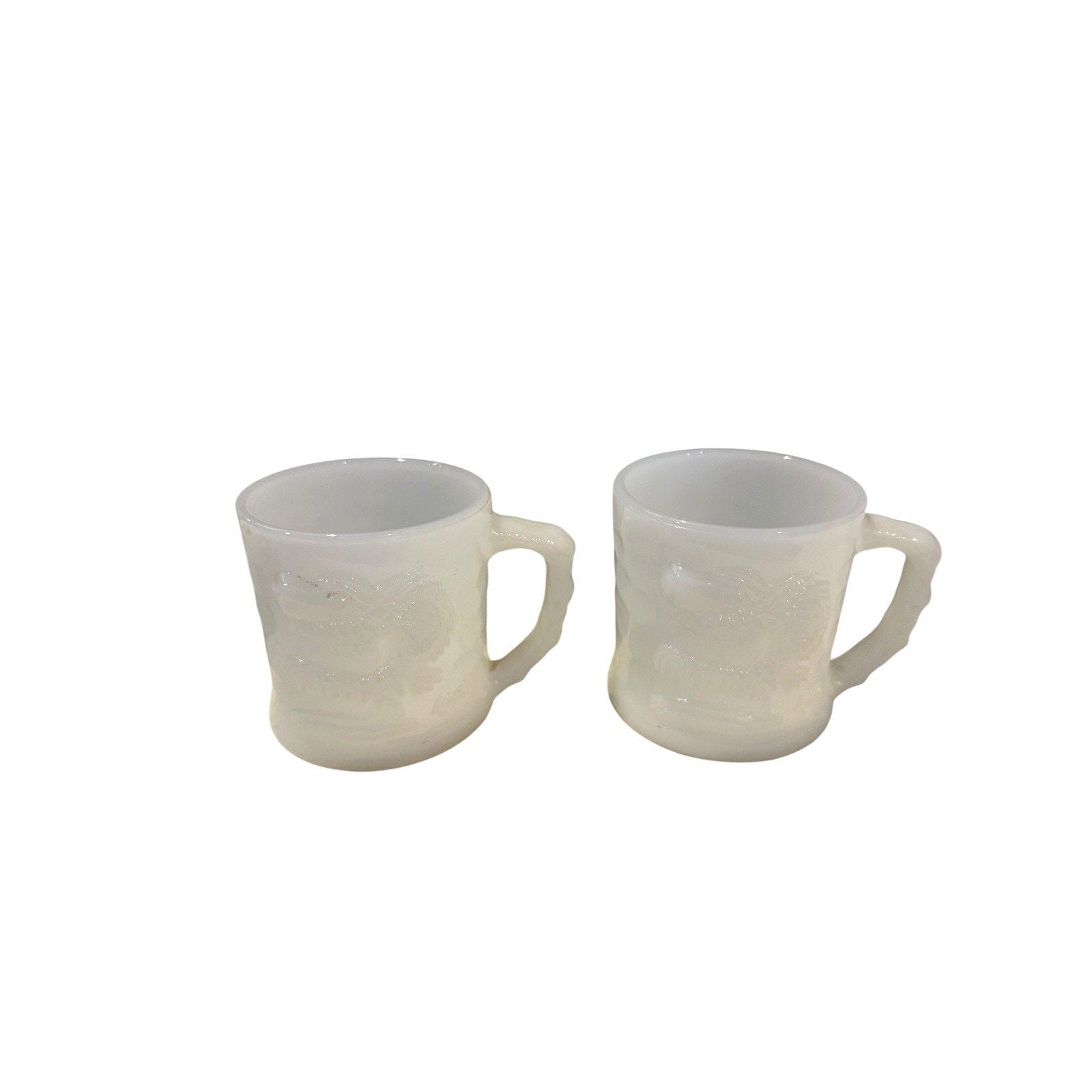 Vintage GROG Mug Milk Glass B.C. Comics Caveman Lot of 2 Coffee Cups
