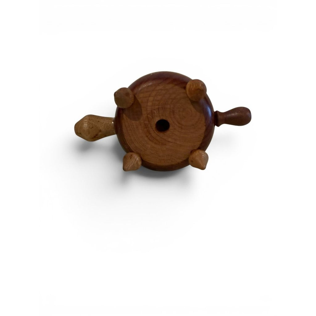 Vintage Wooden Turtle-Shaped Container
