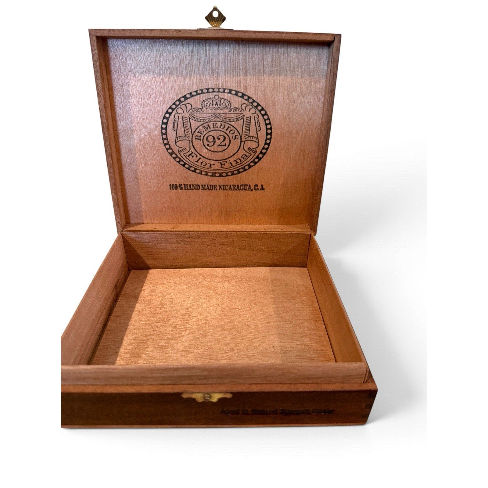 VTG Remedios Flor Fina Wood Cigar Box EMPTY