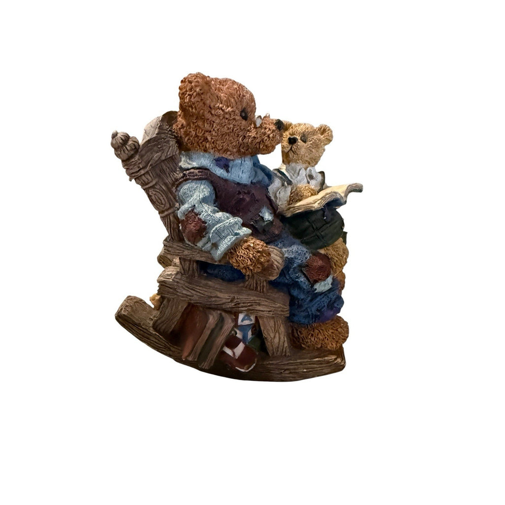 Boyds Bears Grandpa Bear & Baby Bear Music Box Rocking Chair Hush Little Baby