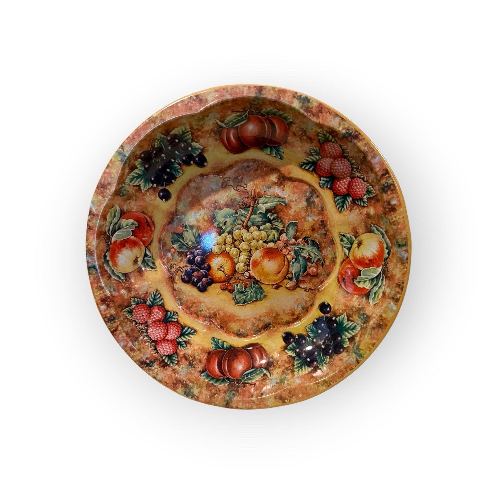 Vintage Daher Tin Tray Bowl England 1971 Fruit Design