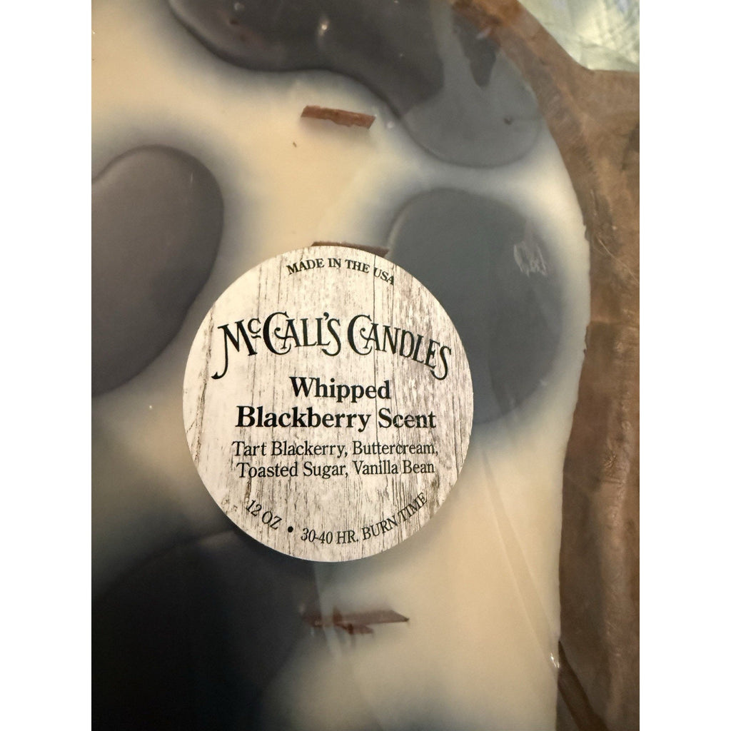 McCall’s Cow Print Wooden Bread Bowl Candle, Country Store Scent, Farmhouse