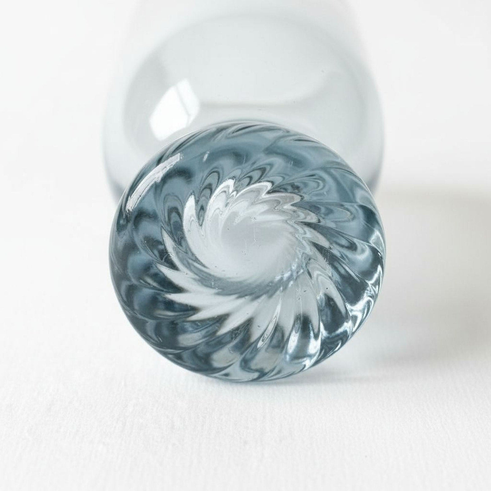 Vintage Juice Glasses - Libbey Blue Swirl Footed Glass Set | Sapphire Tumblers