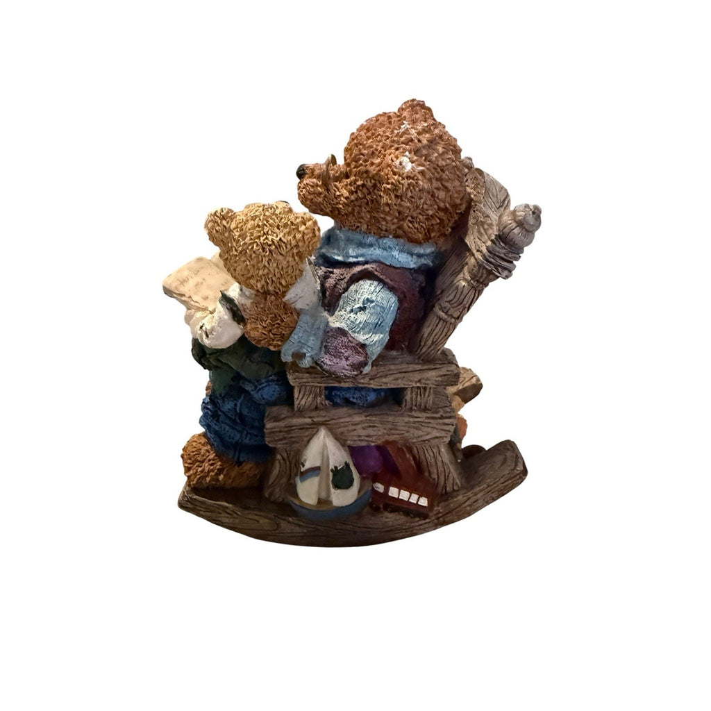 Boyds Bears Grandpa Bear & Baby Bear Music Box Rocking Chair Hush Little Baby