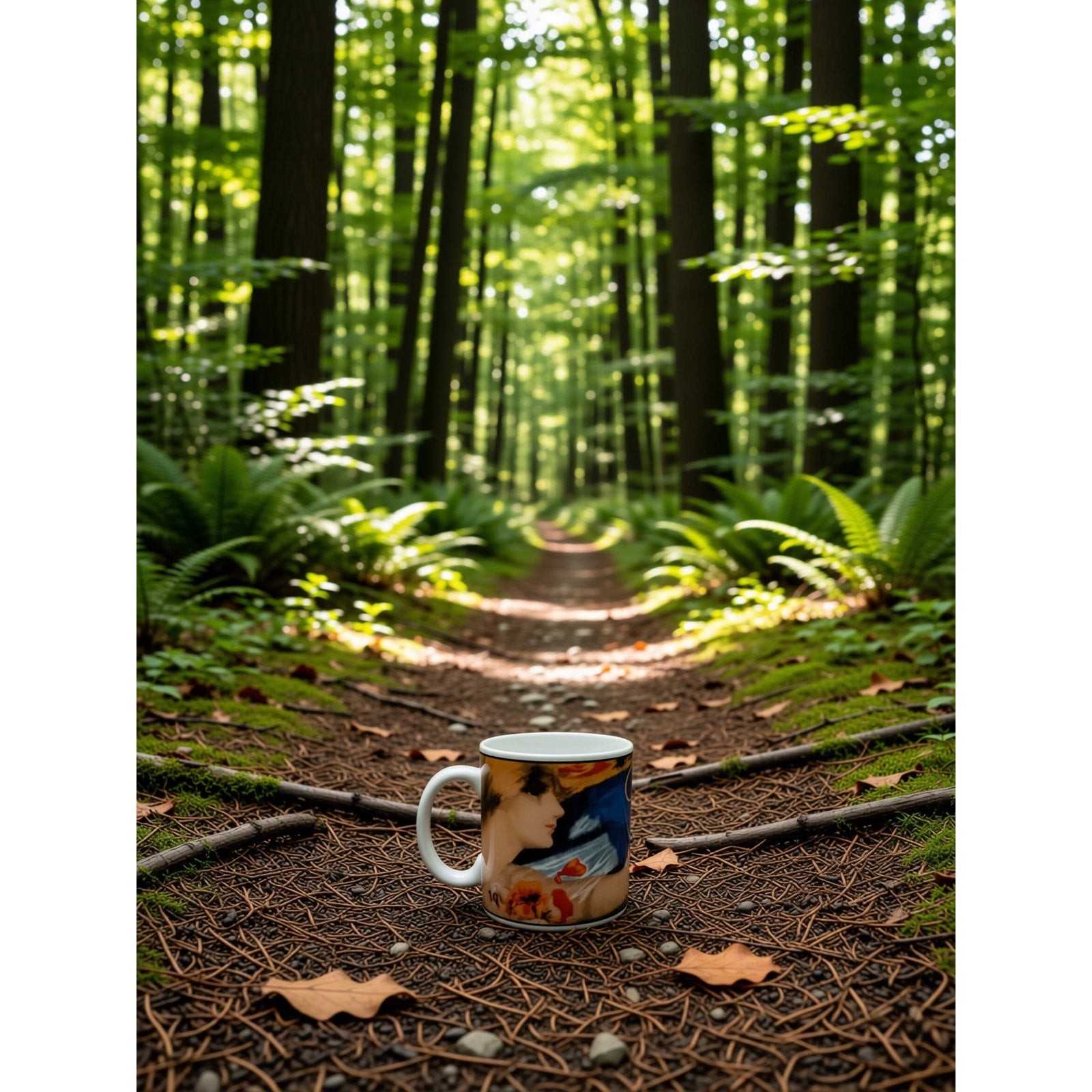 Blue Ceramic Mug – Durable Stoneware Coffee Cup With Girardelli Chocolate Print