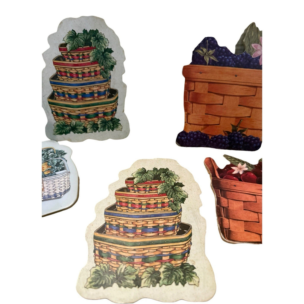 Longaberger Fruit Themed Coasters, set of five, excellent condition