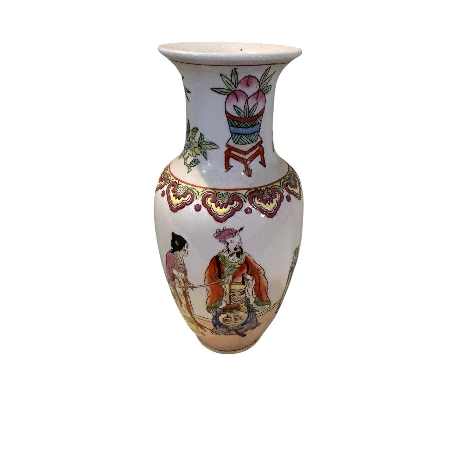 Rare 1988 Toyo Princessa Hand-Painted Flower or Bud Vase Vintage 8.5” Japanese