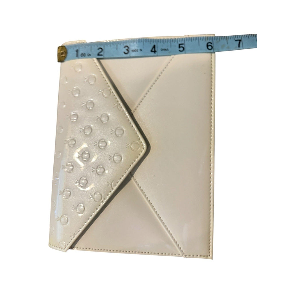 PANDORA Clutch Wristlet Purse Small White Ivory Patent NIB W/ Strap