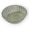4 3/4" CRYSTAL Glass CANDY BOWL Optic Panels Triangle Pattern Trinket Dish RARE