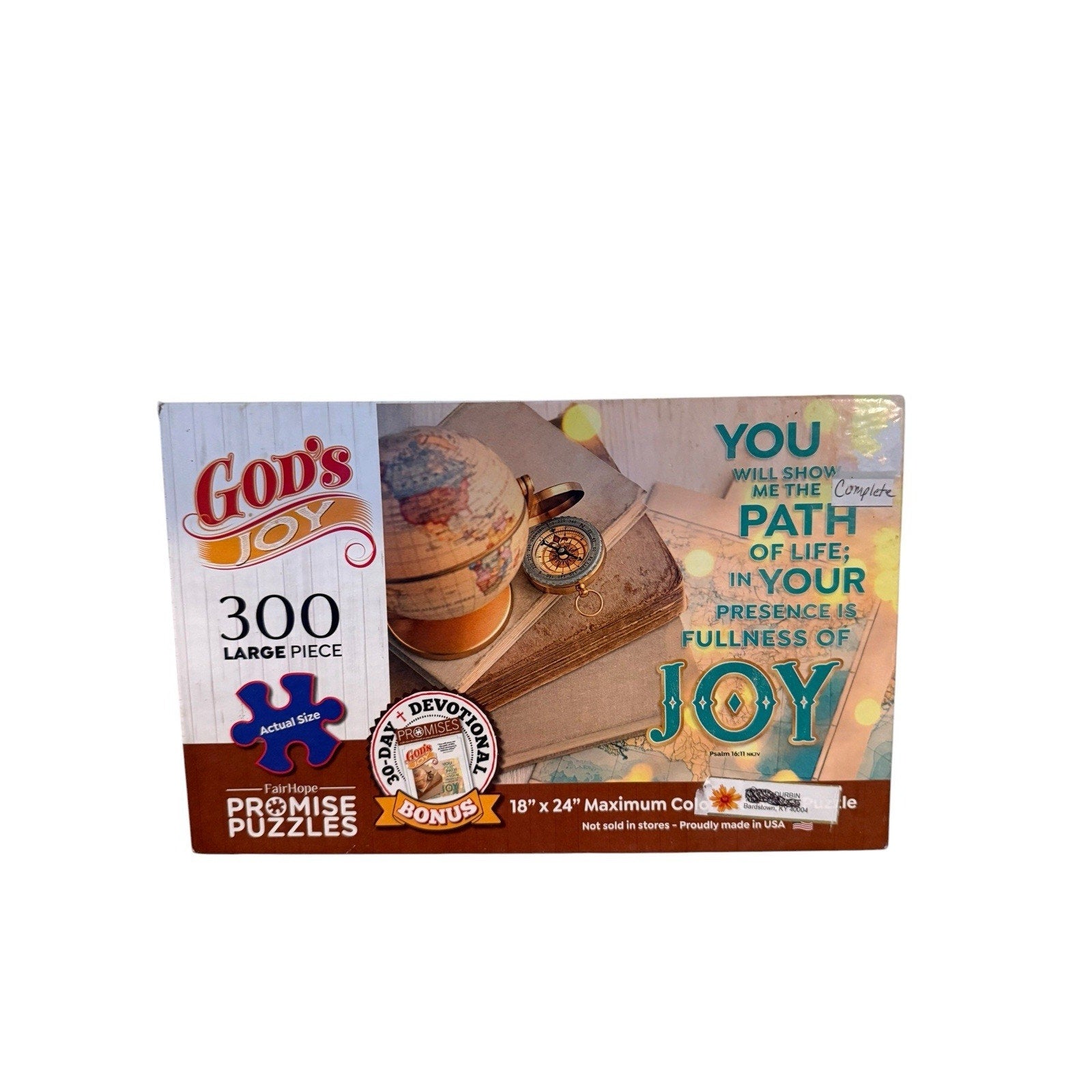 Gods Joy Fair Hope Promise Puzzle Psalm 16:11 Path of Your Life Fullness Joy