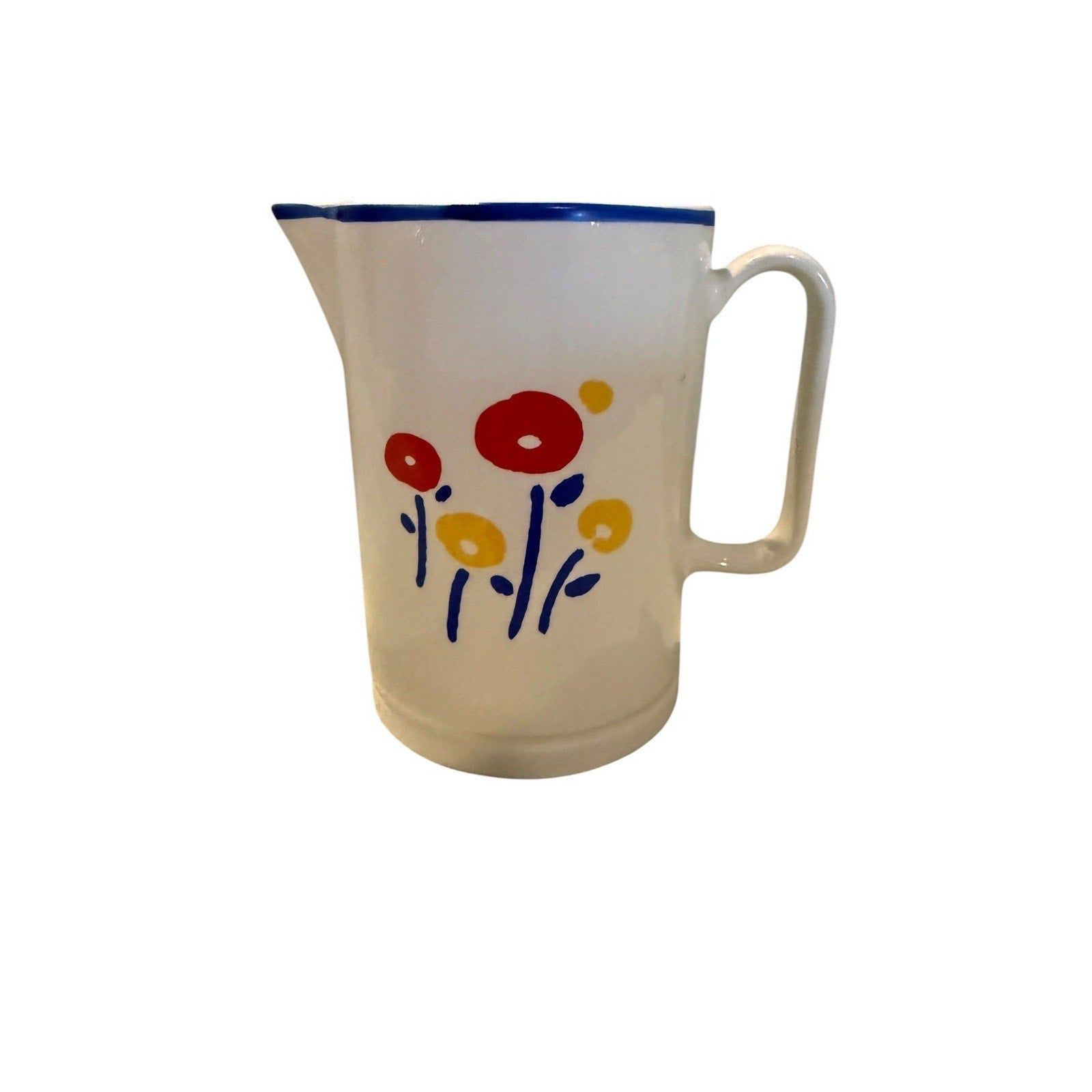 Vintage PITCHER WITH FLOWERS Ceramic ~ MADE IN JAPAN